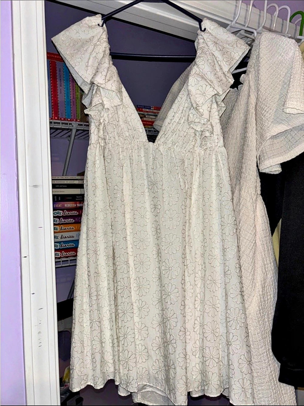 Storia Floral Mini Dress in Cream NWT